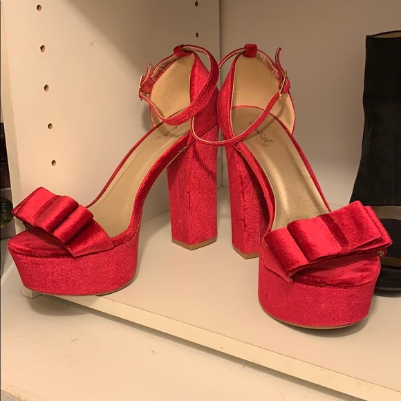 Velvet platform heels - Picture 3 of 4